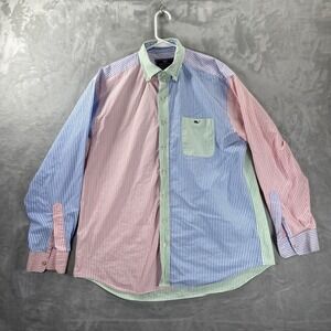 Vineyard Vines Shirt men's Large Button Down Tucker Striped Colorblock Casual